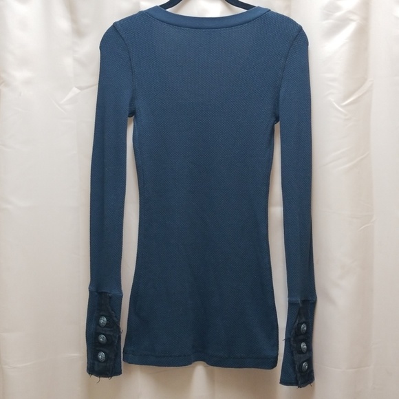 Free People Moto Cuff Thermal Navy With Black S - Picture 6 of 6